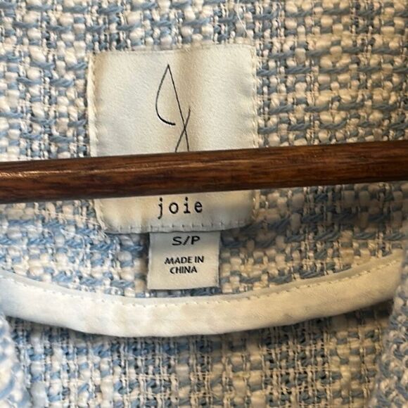 Joie Womens Tweed Short Sleeve Jacket Blue Small Petite Career - Picture 2 of 4